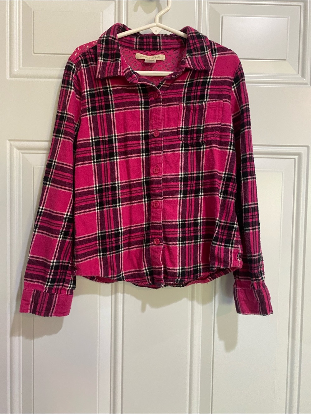 Kids Pink Plaid Button-Up Shirt
